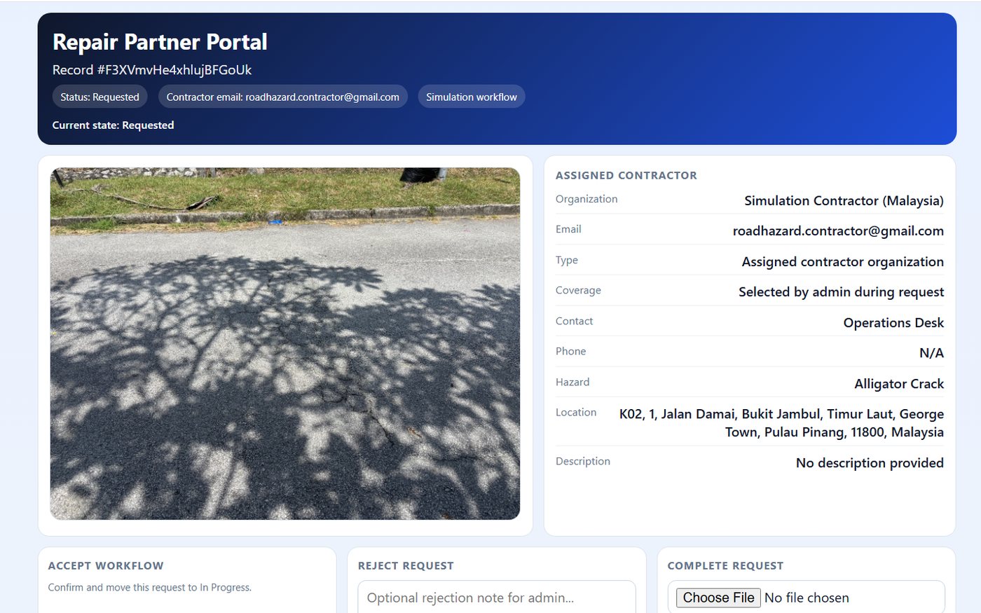 Contractor portal