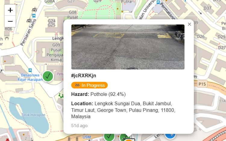 Live hazard map