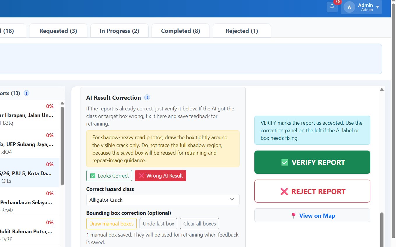 Admin verifies or corrects